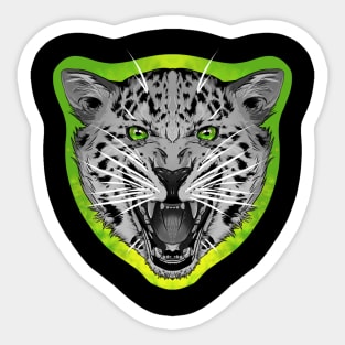 illustrated Jaguar PRIDE series eye colour trim, grey scale animal Sticker